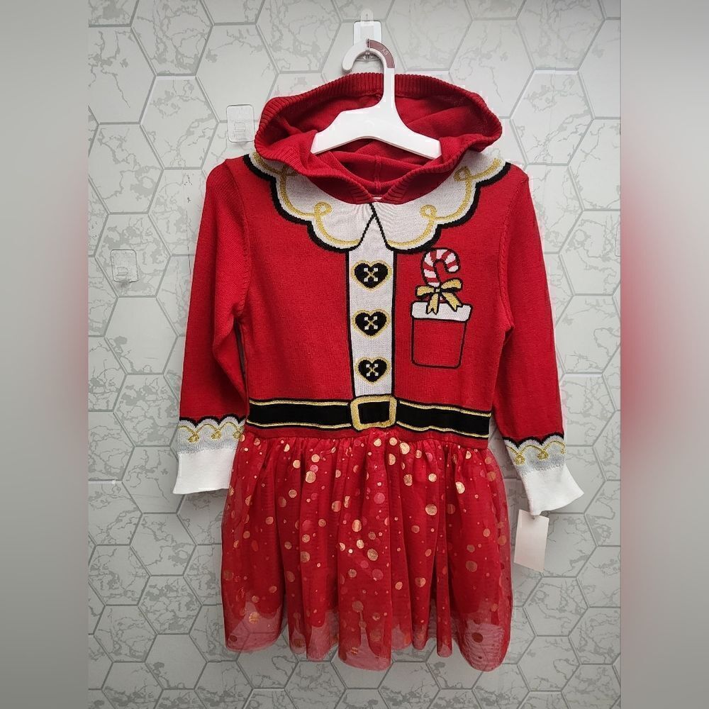 NWT Well Worn girls Christmas Santa dress Sz XS 4/5